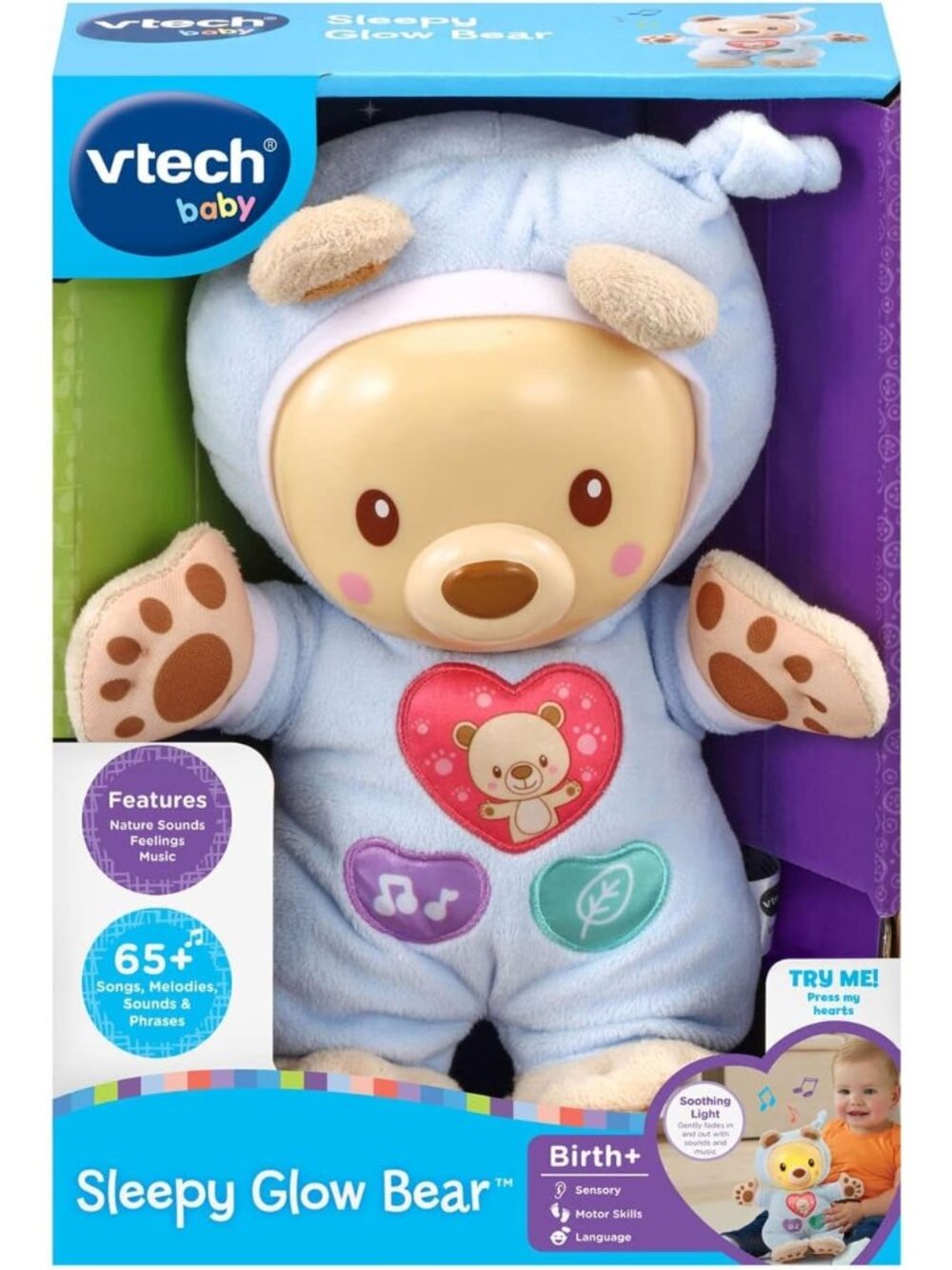 VTech Sleepy Glow Bear - Musical Baby Sleep Soother - English Version New in Box